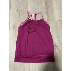 Ivivva Girls Tank Top Double Dutch Tank in Magenta Pink Size 14 Built in Bra